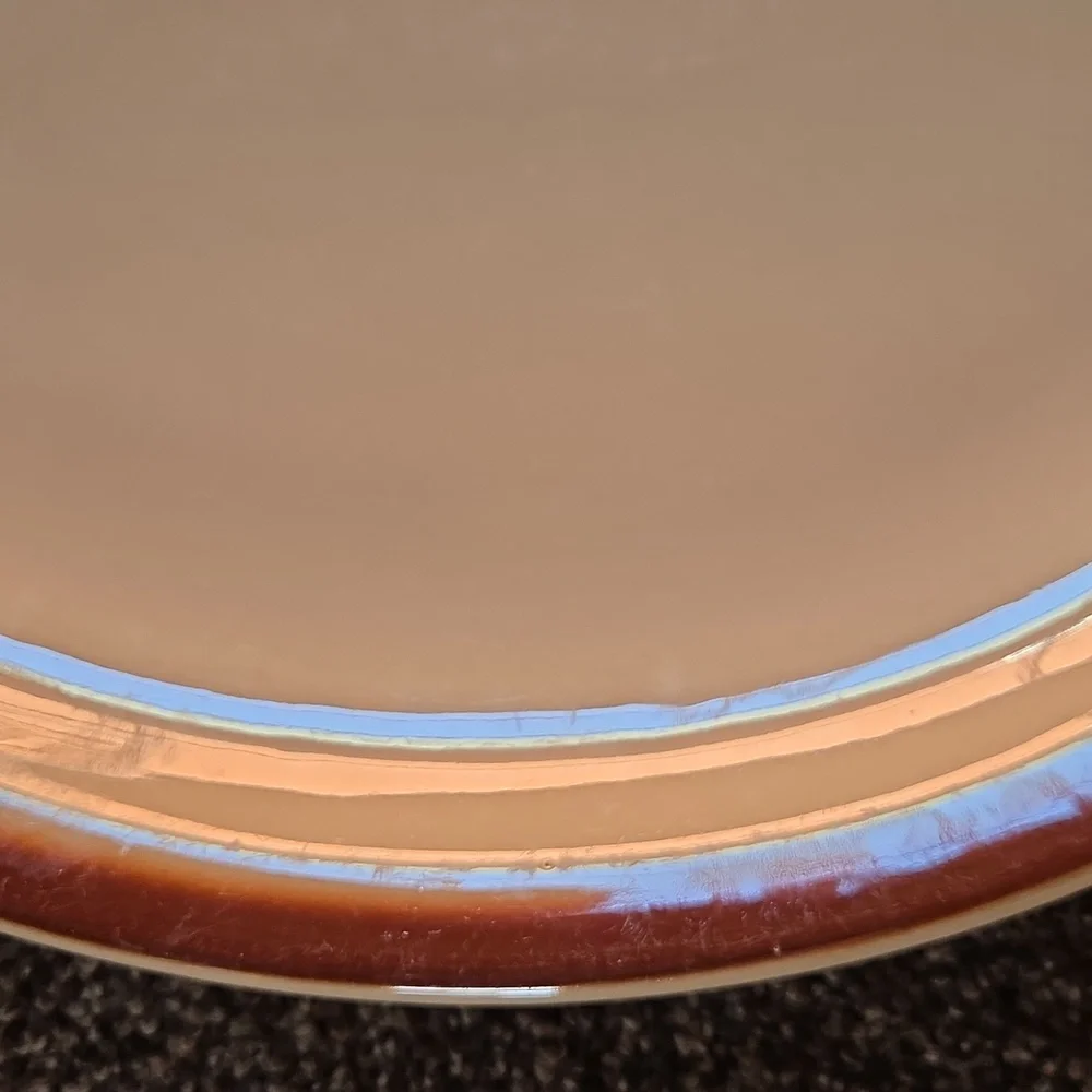 Tepco China USA Restaurant Ware Brown Oval Patter Dark Brown Edge Heavy MCM